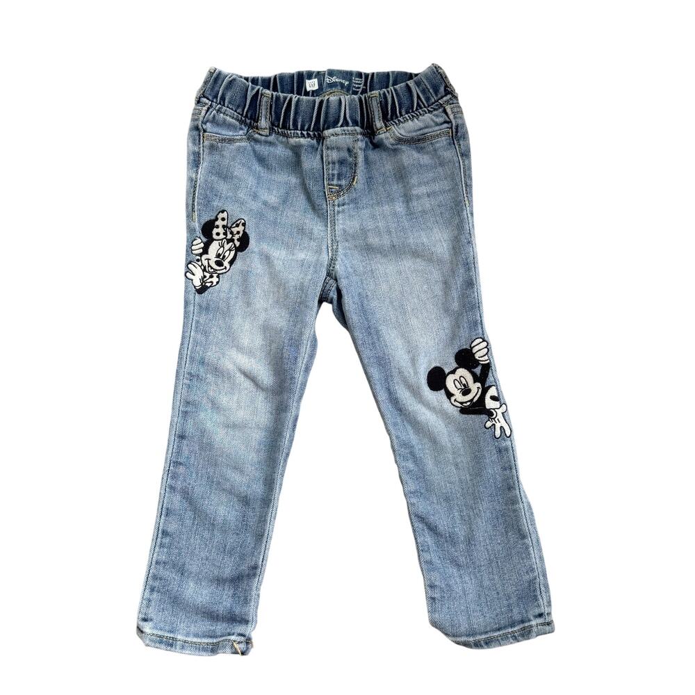 Gap Kids Jeans Disney Minnie Mouse Mickey Mouse Blue Jeans Sz 3